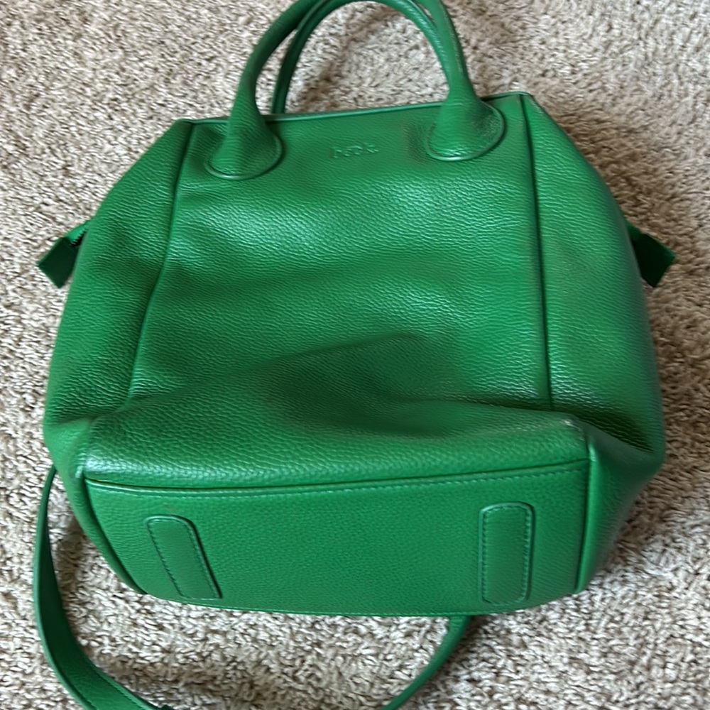 Beck leather bag. Kelly green color with velvet interior.